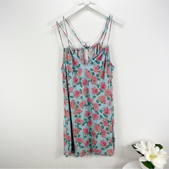 Wildfox Floral Blue Swim Cover Up Dress Size Medium M NWT - Picture 2 of 8